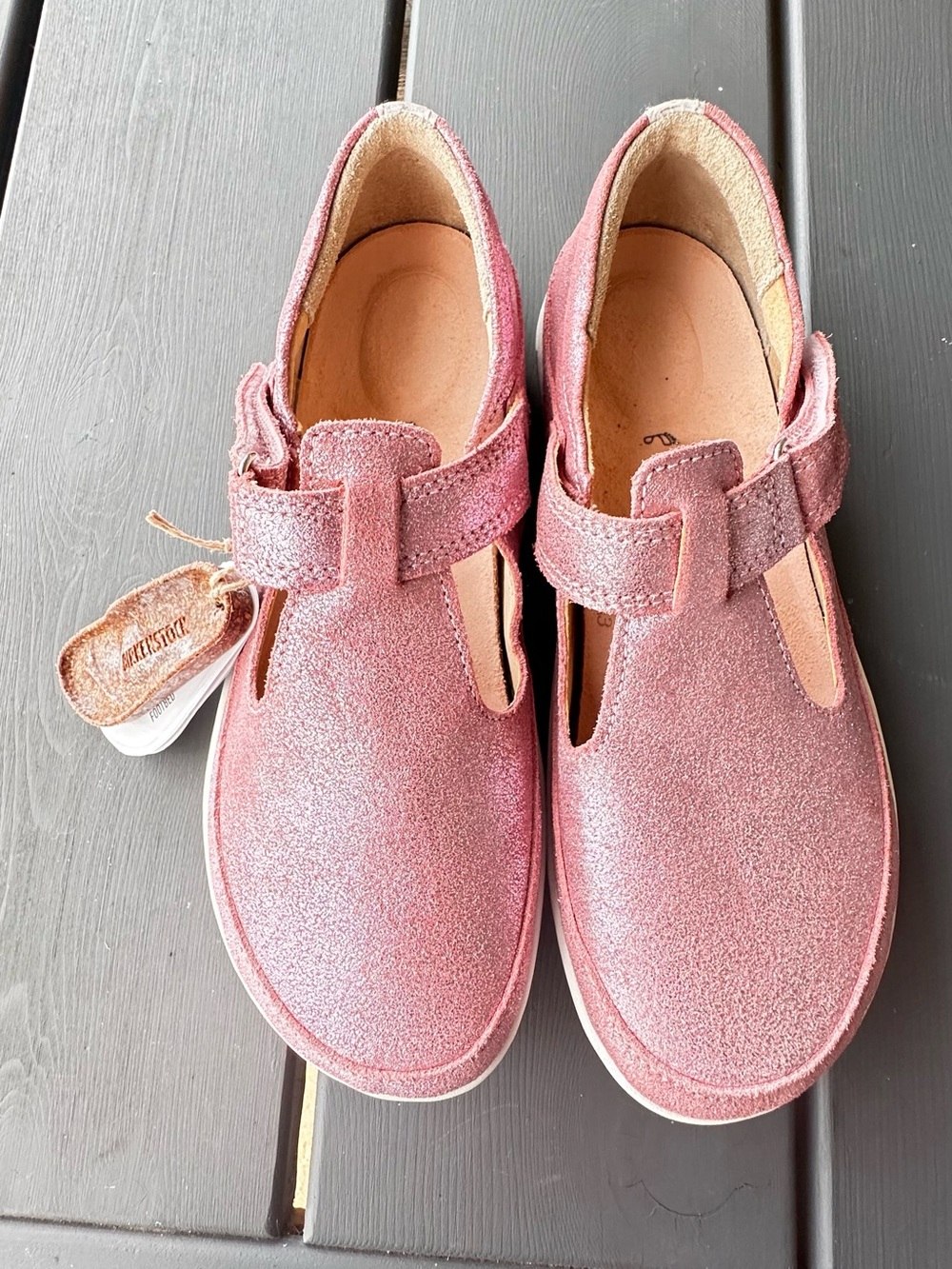 Birkenstock Kids Mary Jane’s Metallic rose Glitter Pink EU 35/ US 4